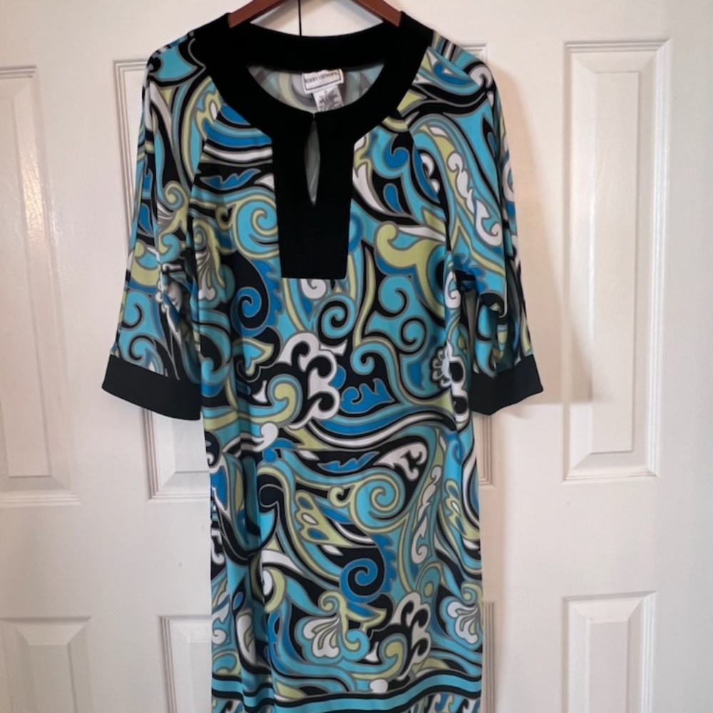 Karin Stevens Paisley Midi Blue Dress 12